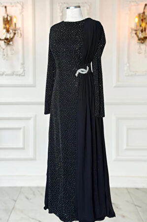 Amine Hüma Nil Abiye Elbise Siyah