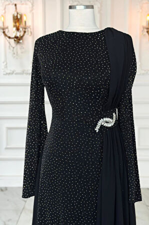 Amine Hüma Nil Abiye Elbise Siyah