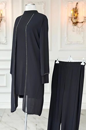 Amine Hüma Sezen Abiye Takım Siyah