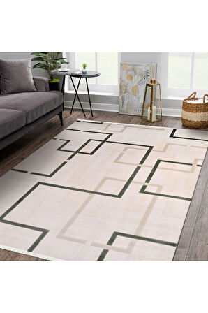 Crea Yolluk Halısı Modern 100x300 Karen 6416ak Yeşil