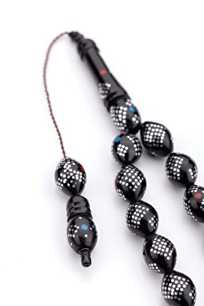 Geometrik Zanaat Dörtgen Motif İşlemeli 17'lik Kuka Tesbih