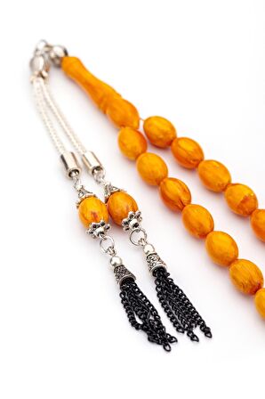 Arpa Tane Damarlı Model Sıkma Kehribar Tesbih