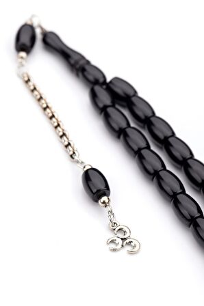 Klasik Şıklık Siyah Toz Kehribar Fıçı Tane Tesbih