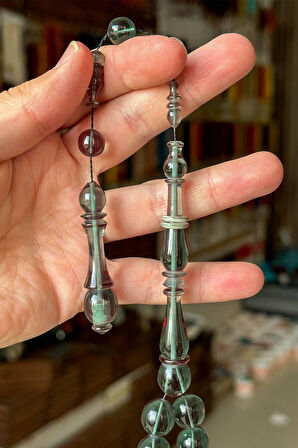 Büyük Boy Harika İşçilik Örneği Ateş Kehribar Tesbih