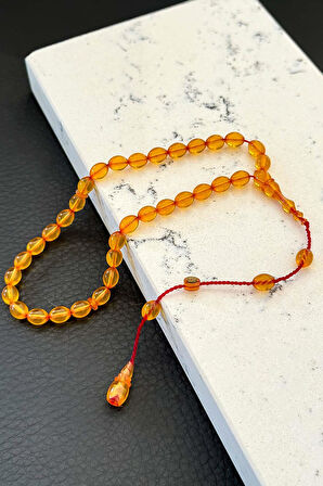 Usta Ellerden Minik Boy Ateş Kehribar Tesbih