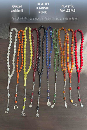 10 Adet Karışık Renk Günlük Kullanım İçin Tesbih