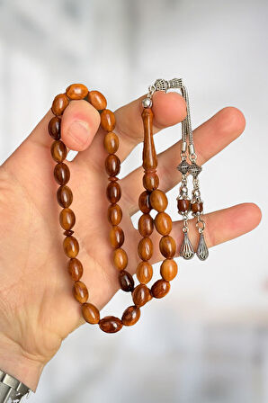 925 Ayar Gümüş Çift Kozalı Kızarmış Kuka Tesbih