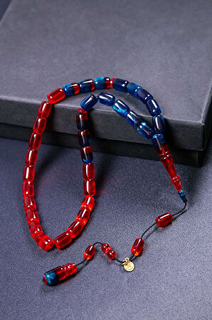 Mehmet Hızarcı İmzalı Renk Geçişli Sıkma Kehribar Tesbih