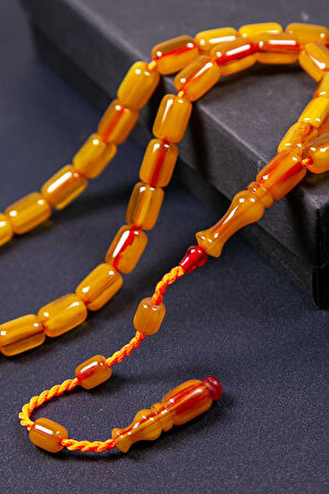 Havşa Delim Kapsül Dik Helezon Damarlı Sıkma Kehribar Tesbih