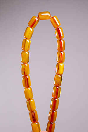 Havşa Delim Kapsül Dik Helezon Damarlı Sıkma Kehribar Tesbih