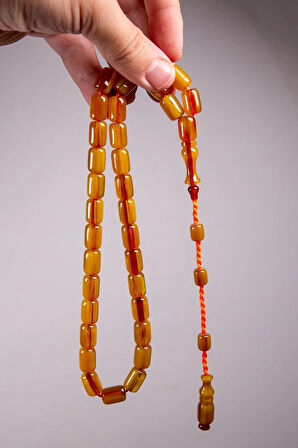 Havşa Delim Kapsül Dik Helezon Damarlı Sıkma Kehribar Tesbih