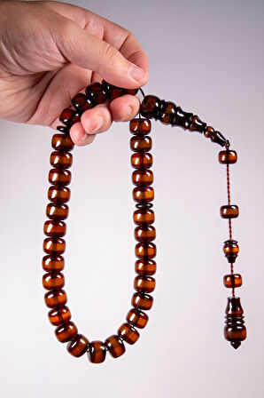 Büyük Sevenlere Özel Tekerlek Tane Ateş Kehribar Tesbih