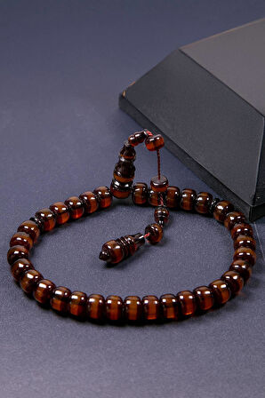 Büyük Sevenlere Özel Tekerlek Tane Ateş Kehribar Tesbih