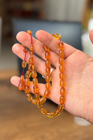 Mahmut Karak İmzalı Kapsül Sıkma Kehribar Tesbih