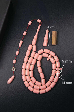 Açık Pembe Usta İşçilik 45 Taneli Eski Fransız Galalit Tesbih