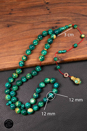 Dalgalı Yeşil Renk Özel Seri 45 Taneli Bakalit Sıkma Tesbih