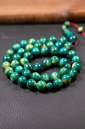 Dalgalı Yeşil Renk Özel Seri 45 Taneli Bakalit Sıkma Tesbih