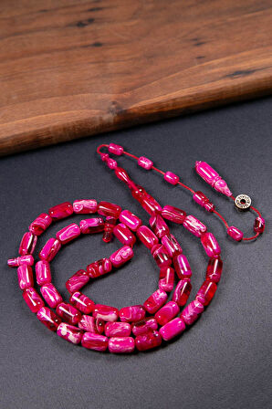 Ebruli Pembe Renk Özel Seri 45 Taneli Bakalit Sıkma Tesbih