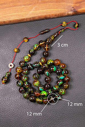 Alacalı Yeşil 45 Taneli Özel Seri Bakalit Sıkma Tesbih