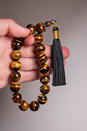 Klasik Model Püsküllü İri Taneli Kaplan Gözü Tesbih