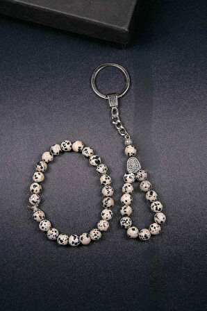 Jasper Taşı Bilek ve Anahtarlık Set Kombini