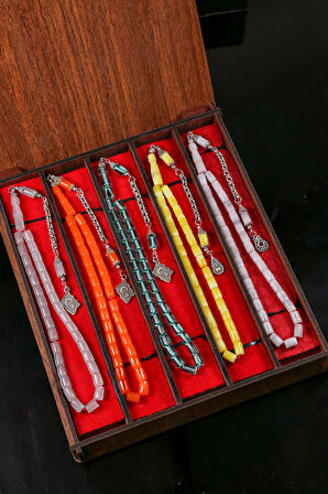 Ahşap Kutusunda Usta İşçilikli 5'Lİ Uçak Camı Set