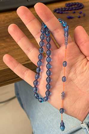 Açık Mavi Mahmut Başkale Seri Ateş Kehribar Tesbih