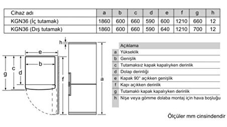 Siemens KG36NNLE0N iQ100 Alttan Donduruculu Buzdolabı