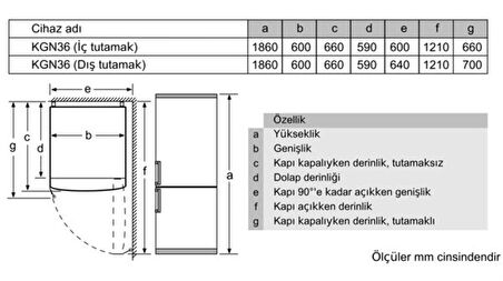 Siemens KG36NNLE0N iQ100 Alttan Donduruculu Buzdolabı