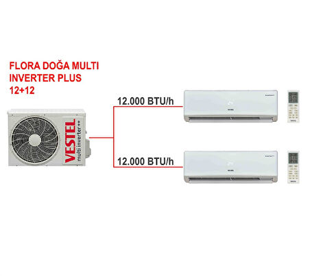 Vestel FLORA DOĞA MULTİ INVERTER PLUS 12+12 Klima