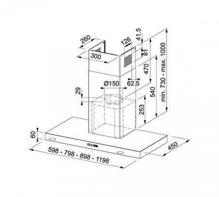 Franke 325.0657.512 Tale 915 W Mb Matt Black Davlumbaz