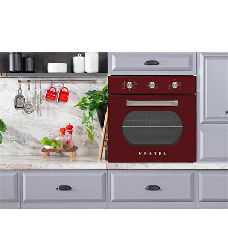 Vestel AF-6682 Retro Bordo Ankastre Fırın