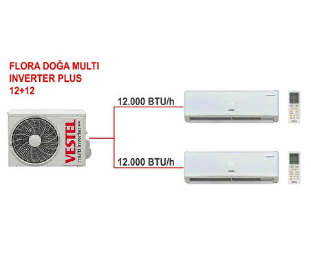 Vestel FLORA DOĞA MULTİ INVERTER PLUS 12+12 Klima