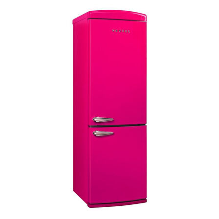 Vestel NFK37011 Pembe Retro Kombi Buzdolabı