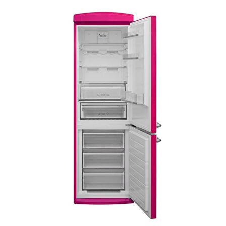 Vestel NFK37011 Pembe Retro Kombi Buzdolabı