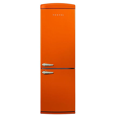 Vestel NFK37011 Turuncu Retro Kombi Buzdolabı