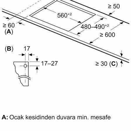 Bosch POP6C9P30O Çelik Gazlı Ankastre Ocak