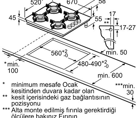 Profilo OE37P9P10D Ankastre Ocak