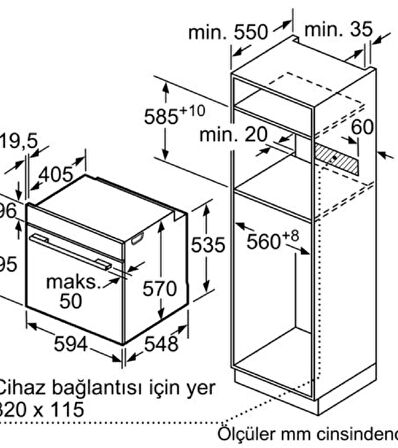 Bosch HRA518BS1 Ankastre Fırın