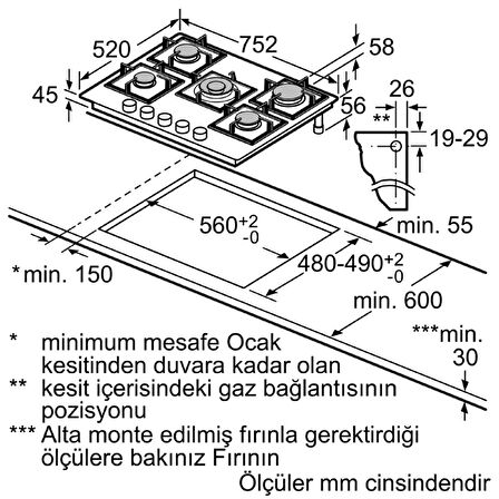 Bosch PPQ7A6B20 Ankastre Ocak