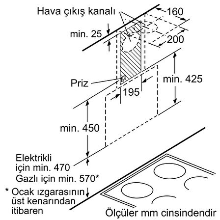Siemens LC65KA670T Ankastre Davlumbaz