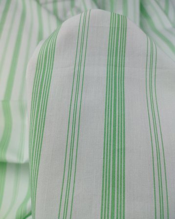 Yeşil Beyaz Çizgili Poplin Kumaş En: 150cm