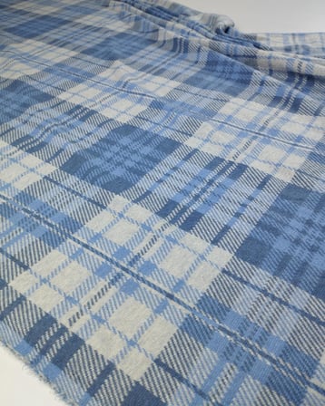 Kemik Mavi Renklerde Jakarlı Örme Kumaş En: 150cm