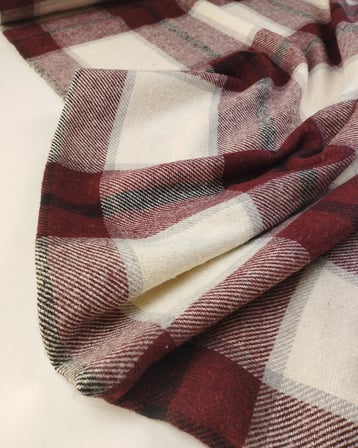 Bordo Ekru Gri Renklerde Ekoseli Dokuma Kumaş En: 150cm
