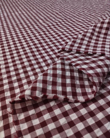 Ekru Bordo Renklerde Gofreli Kumaş 140x340cm