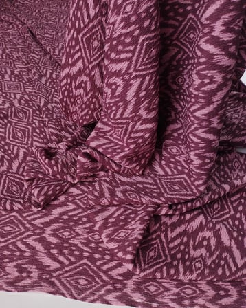 Bordo Pembe Desenli Bürümcüklü Jarse Kumaş En: 160cm