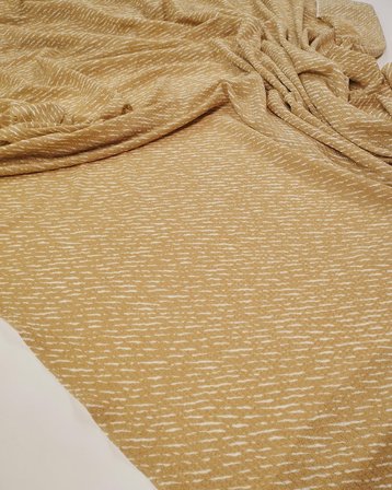Hardal Ekru Delikli Jarse Kumaş İnce Esnek Dökümlü Bluzluk & Elbiselik 160x220cm