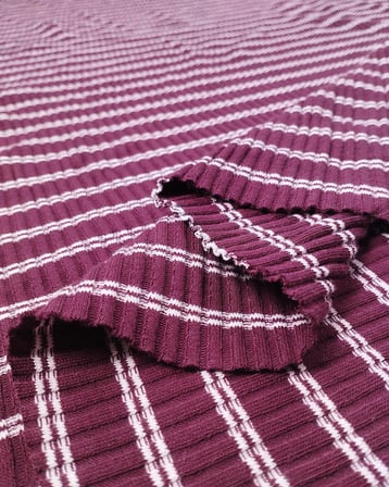 Bordo Beyaz Kaşkorse Örme Kumaş Esnek Yumuşak Saran Bodylik & Bluzluk En: 100cm