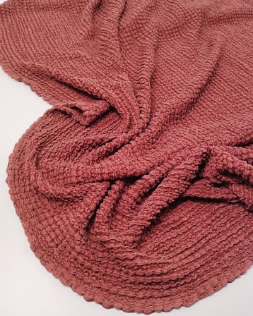 Tarçın Bordo Waffle Jarse Kumaş Esnek Gövdeli Köpük Dokulu Bluzluk & Elbiselik 120x150cm