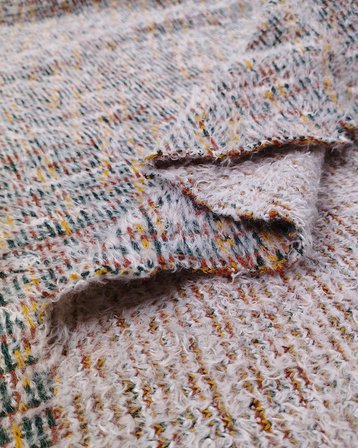 Kırmızı Yeşil Hardal Havlı Örme Kumaş Kalın Yumuşak Kışlık Elbiselik & Hırkalık 120x250cm